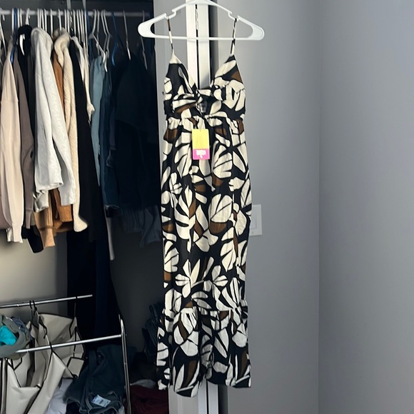 Tabitha Brown x Target Black & Brown Pattern Dress, NWT - Picture 2 of 10